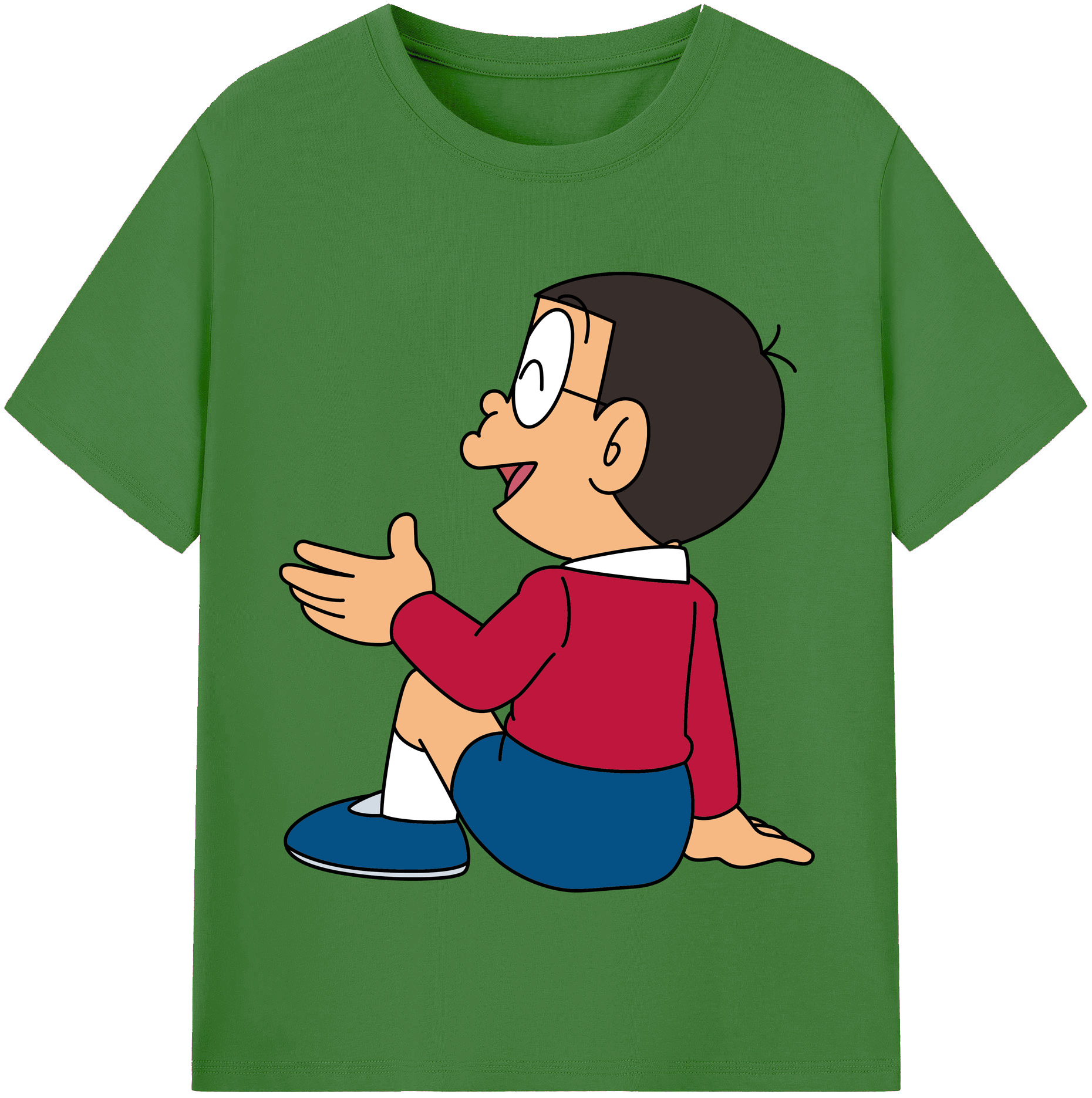 （画像用） ドラえもん 野比 のび太 Doraemon Nobita Nobi レディースカジュアルプリントTシャツ（綿100％）